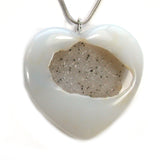 DVH Druzy Quartz Brazilian Agate Heart Pendant Drusy 55x52x11mm (5578)