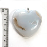 DVH Druzy Quartz Brazilian Agate Heart Pendant Drusy 55x52x11mm (5578)