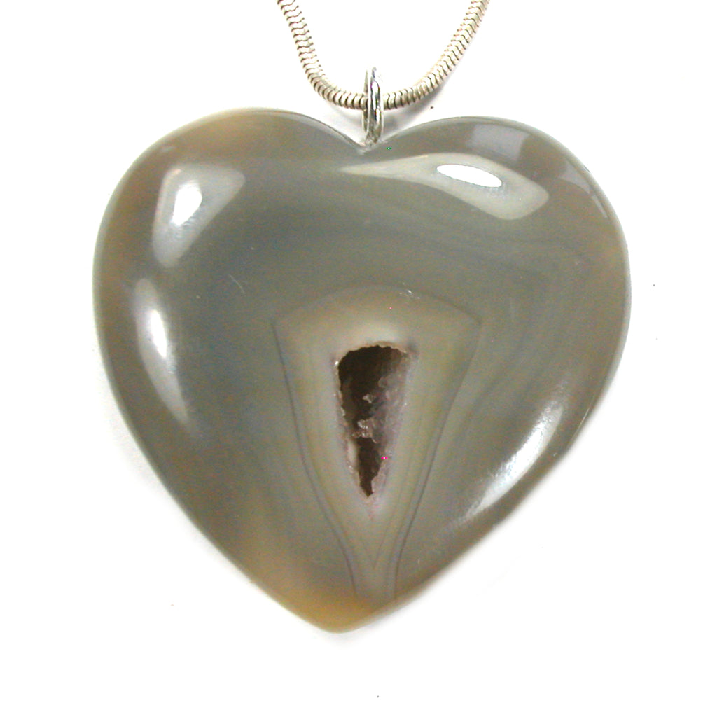 DVH Druzy Quartz Brazilian Agate Heart Pendant Drusy 48x45x11mm (5590) - DVHdesigns