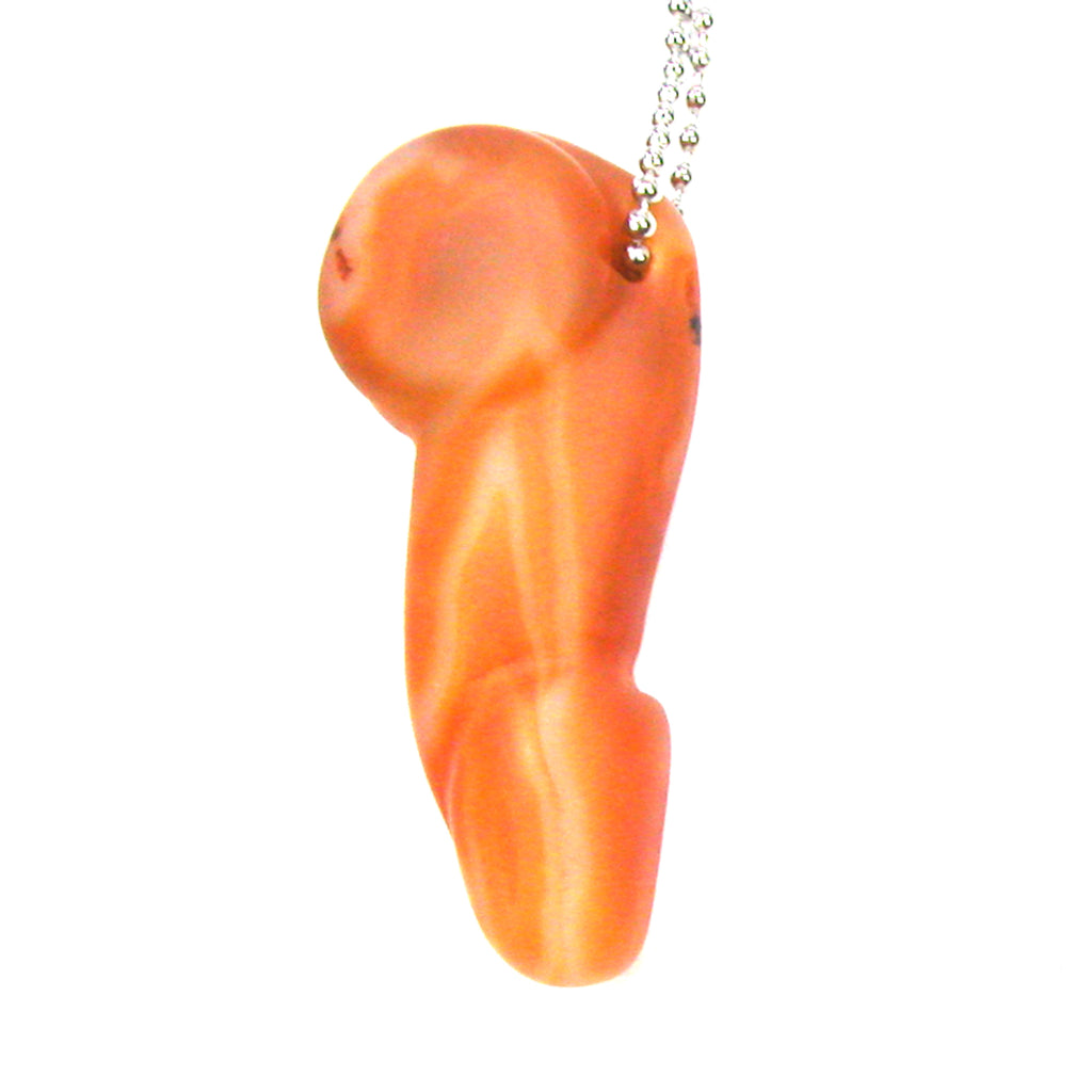 DVH 2.1" Fae Agate Phallus Bead Penis Pendant Carnelian Sardonyx (5301)