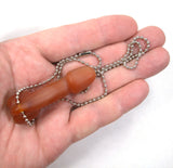 DVH 2" Fae Agate Phallus Bead Penis Pendant Carnelian Sardonyx (5303)