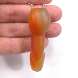 DVH 2.69" Fae Agate Phallus Bead Penis Pendant Carnelian Sardonyx (5346)