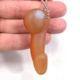DVH 2.69" Fae Agate Phallus Bead Penis Pendant Carnelian Sardonyx (5346)