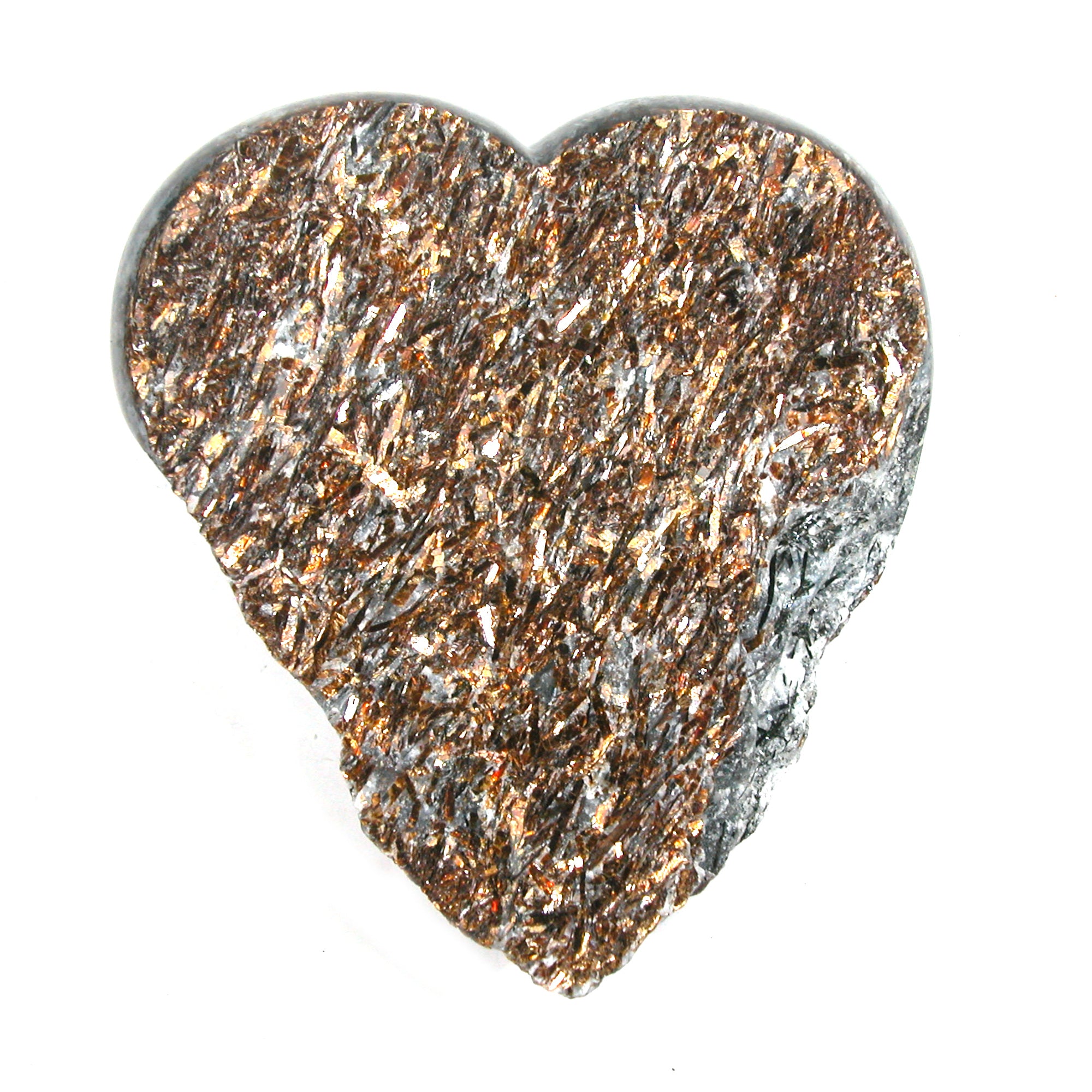 DVH 330g Astrophyllite Heart Palm Stone Druzy Fireworks Stone 103x93x23mm (5294) - DVHdesigns