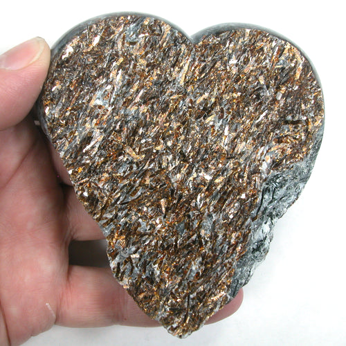 DVH 330g Astrophyllite Heart Palm Stone Druzy Fireworks Stone 103x93x23mm (5294) - DVHdesigns