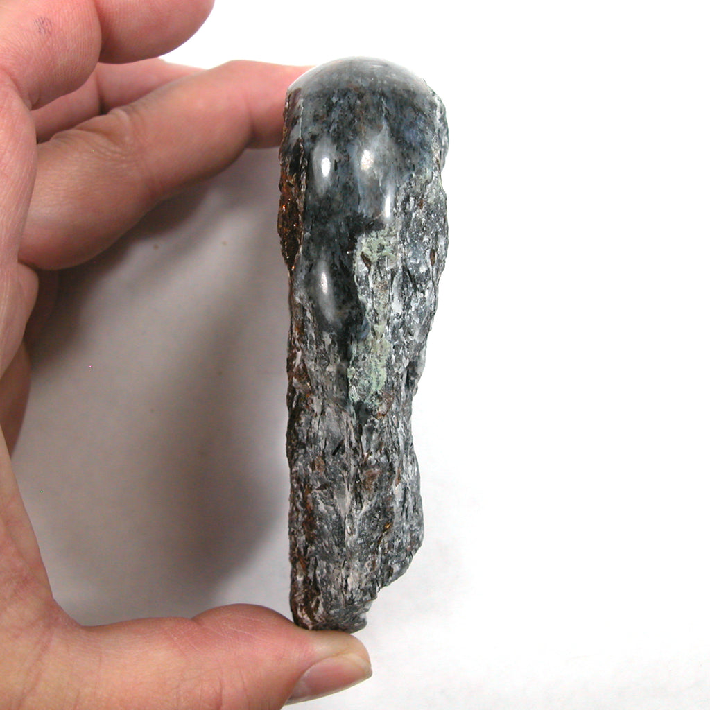 DVH 330g Astrophyllite Heart Palm Stone Druzy Fireworks Stone 103x93x23mm (5294) - DVHdesigns