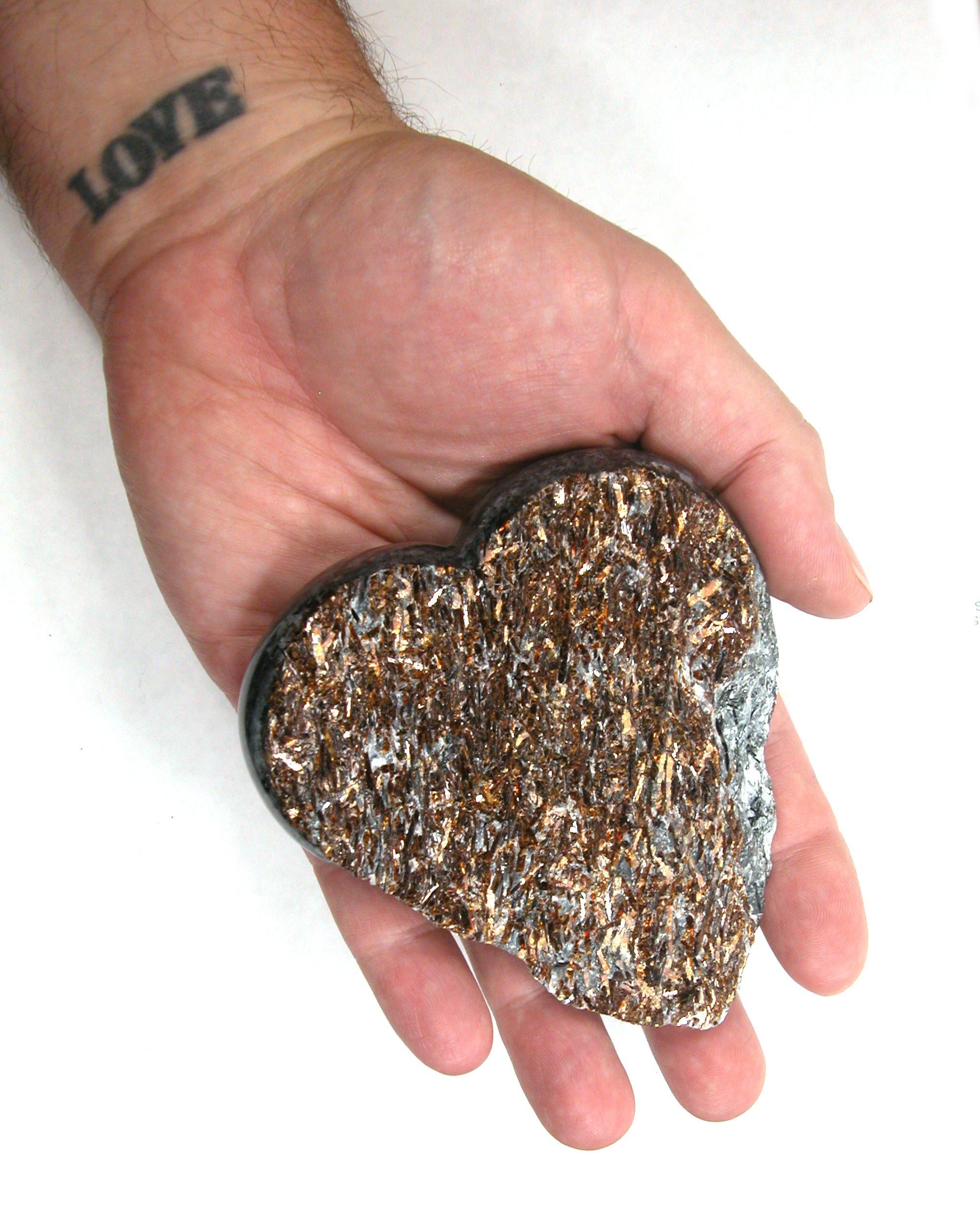 DVH 330g Astrophyllite Heart Palm Stone Druzy Fireworks Stone 103x93x23mm (5294) - DVHdesigns