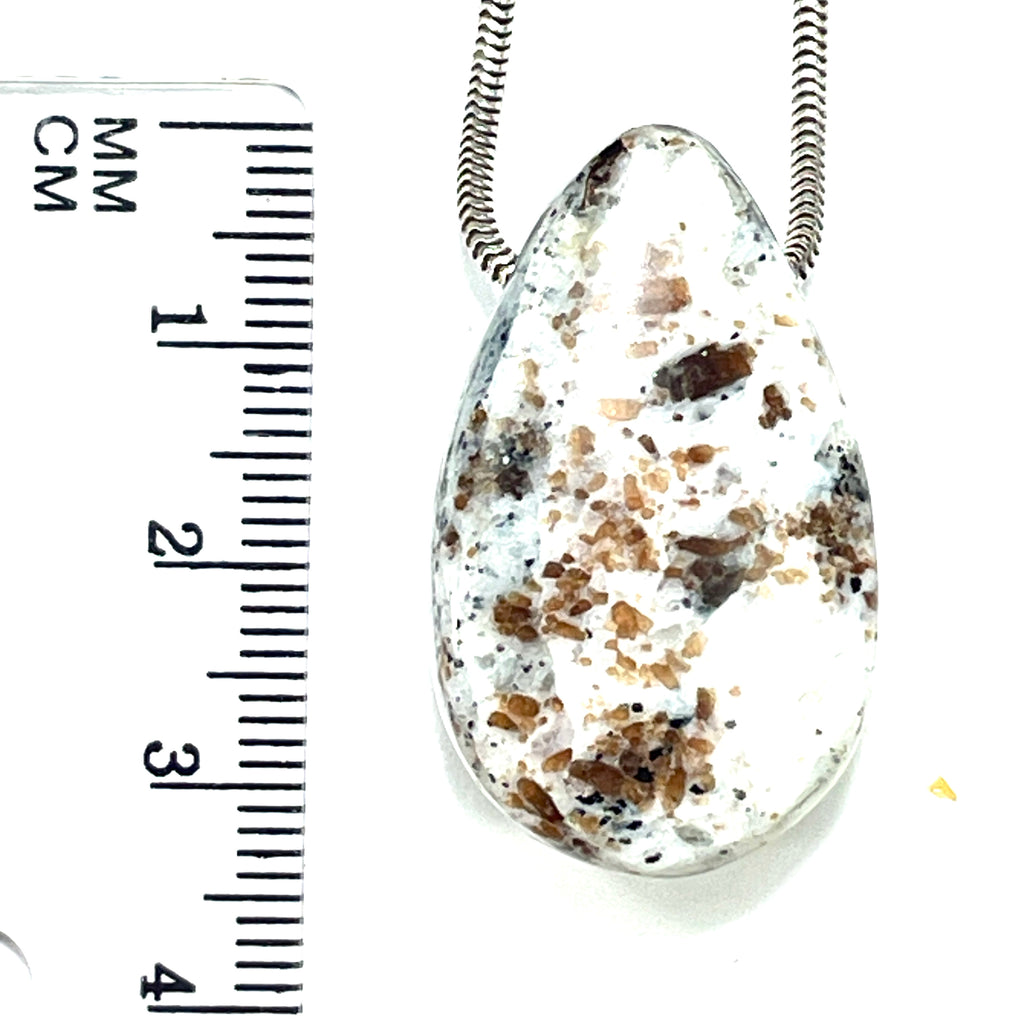 DVH Astrophyllite Druzy Fireworks Stone Natural Face Bead Pendant Russia 33x20x12mm (6457) - DVHdesigns