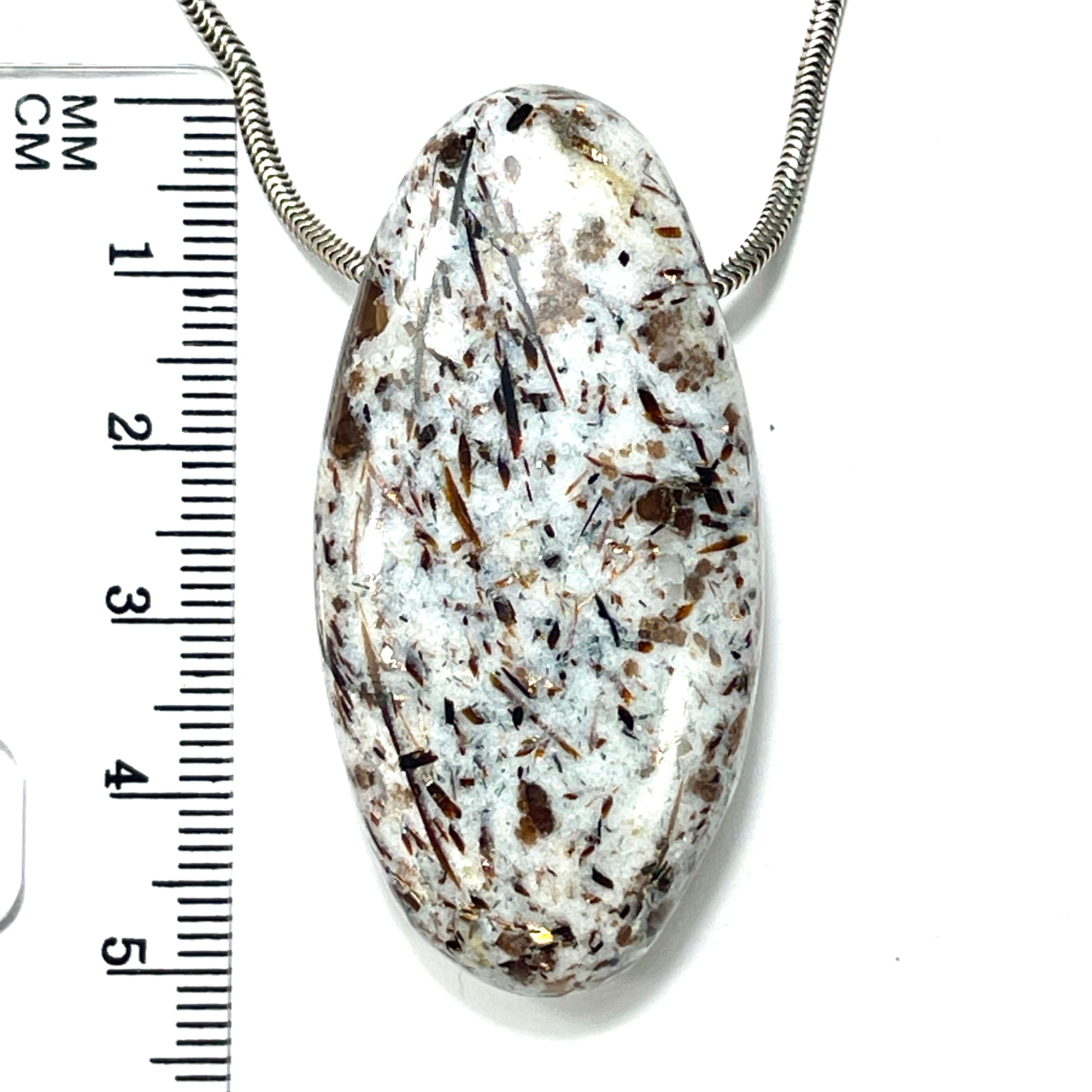 DVH Astrophyllite Druzy Fireworks Stone Natural Face Bead Pendant Russia 51x25x13mm (6458) - DVHdesigns