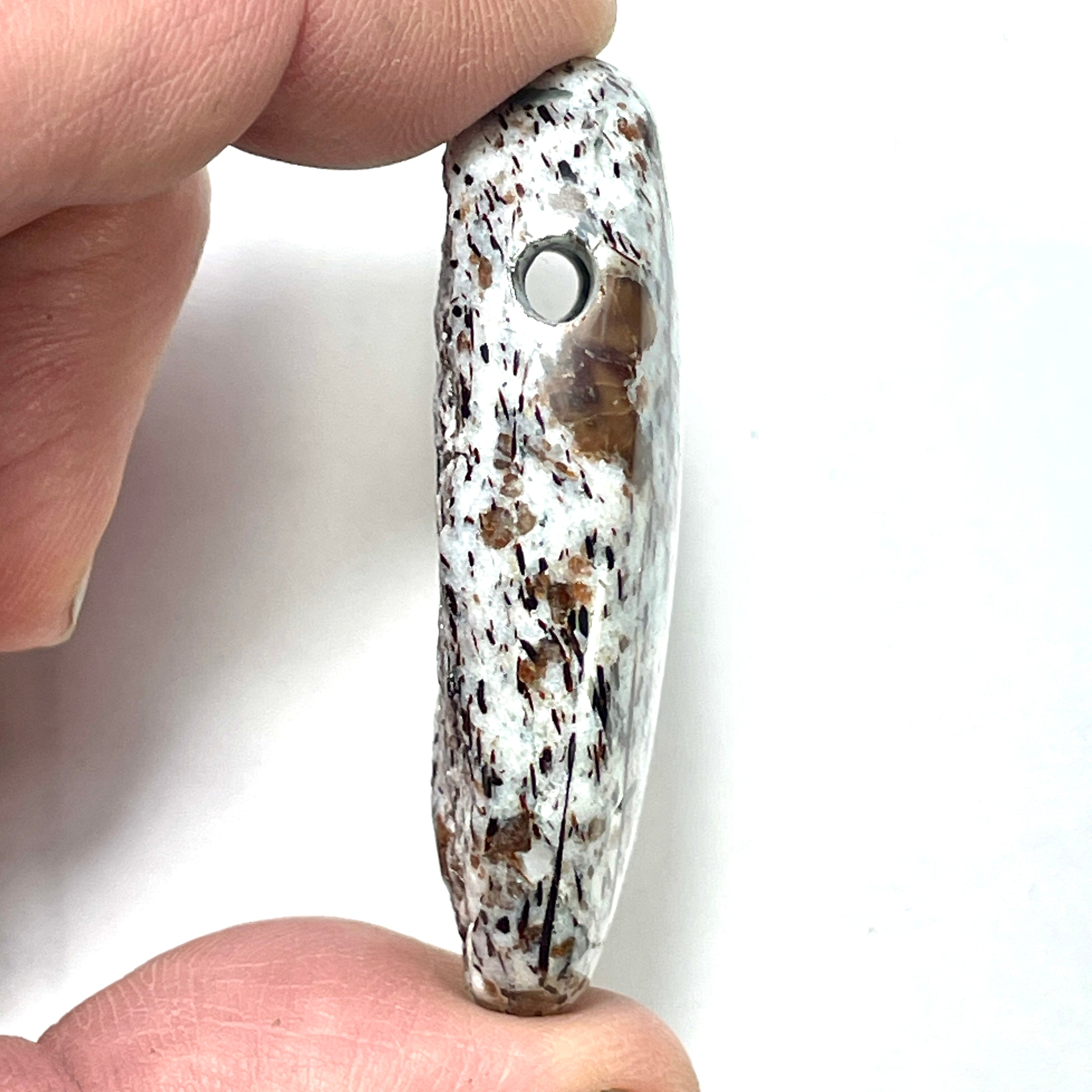 DVH Astrophyllite Druzy Fireworks Stone Natural Face Bead Pendant Russia 51x25x13mm (6458) - DVHdesigns