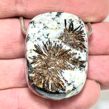 DVH Astrophyllite Druzy Fireworks Stone Natural Face Bead Pendant Russia 40x30x17mm (6459)