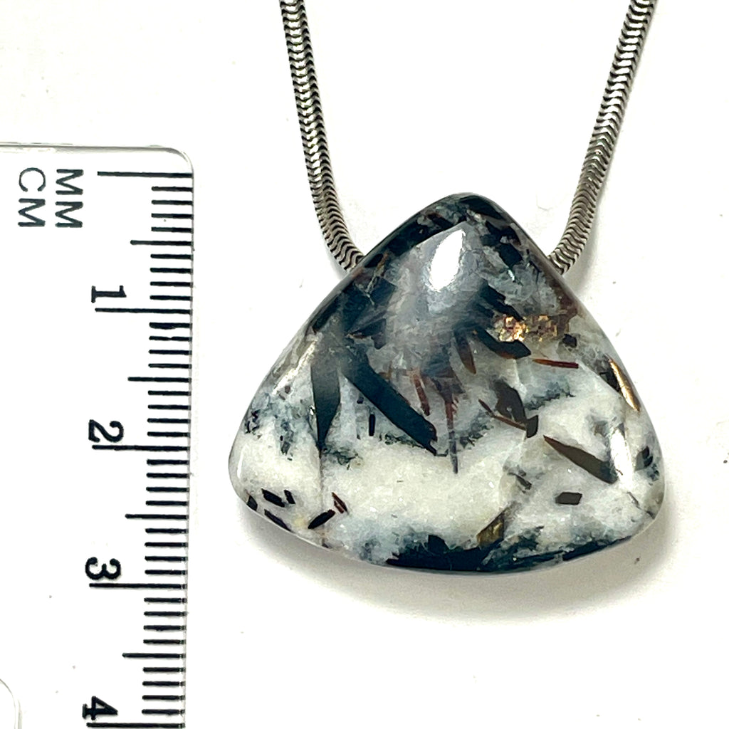 DVH Astrophyllite Fireworks Stone Natural Face Bead Pendant Russia 30x27x14mm (6622) - DVHdesigns