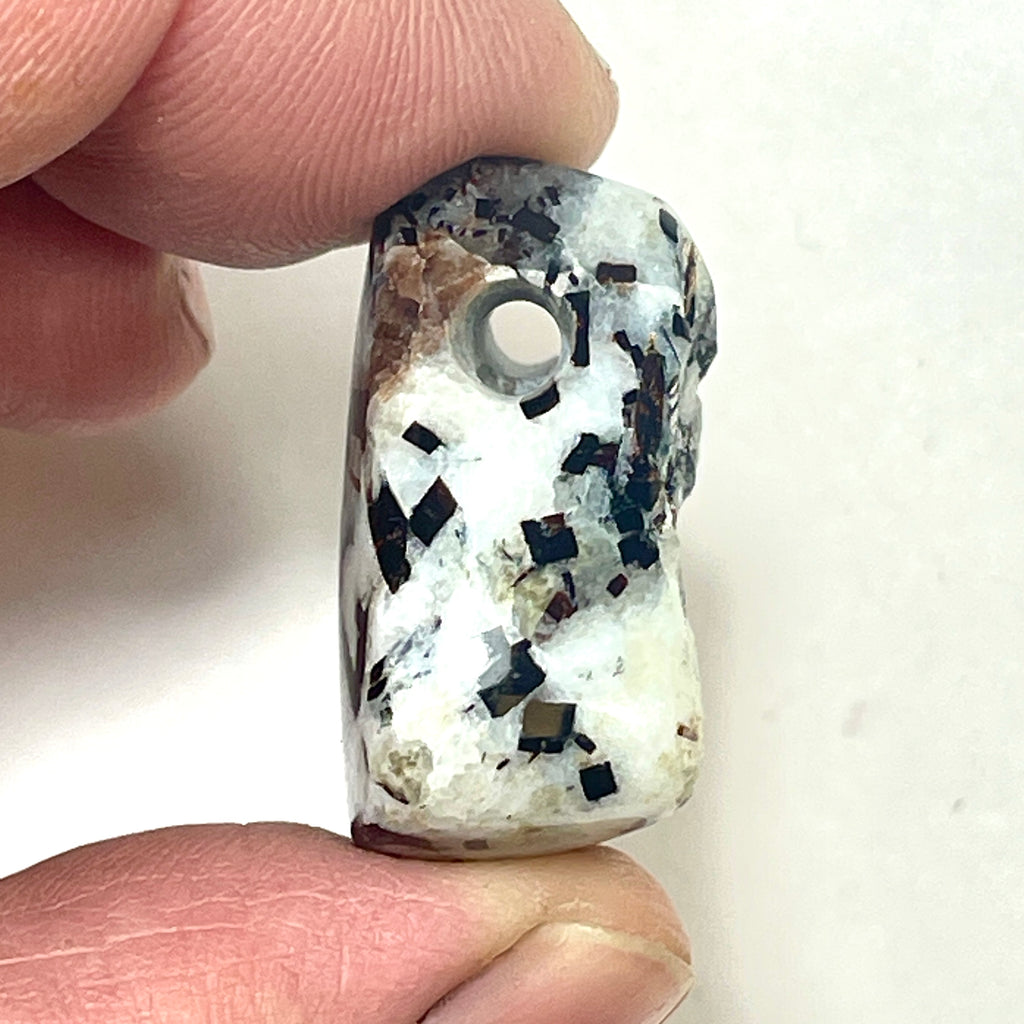 DVH Astrophyllite Fireworks Stone Natural Face Bead Pendant Russia 30x27x14mm (6622) - DVHdesigns