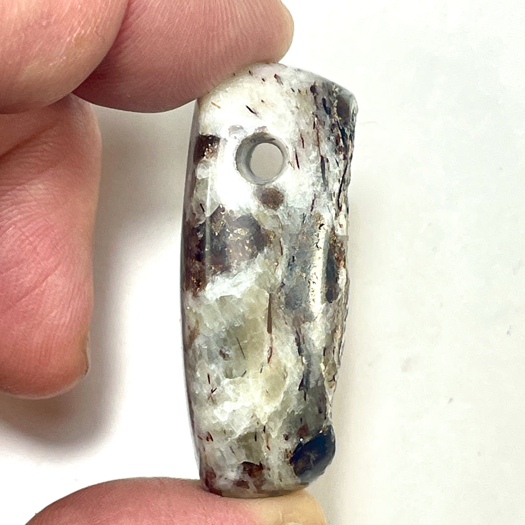 DVH Astrophyllite Fireworks Stone Natural Face Bead Pendant Russia 42x20x16mm (6623) - DVHdesigns