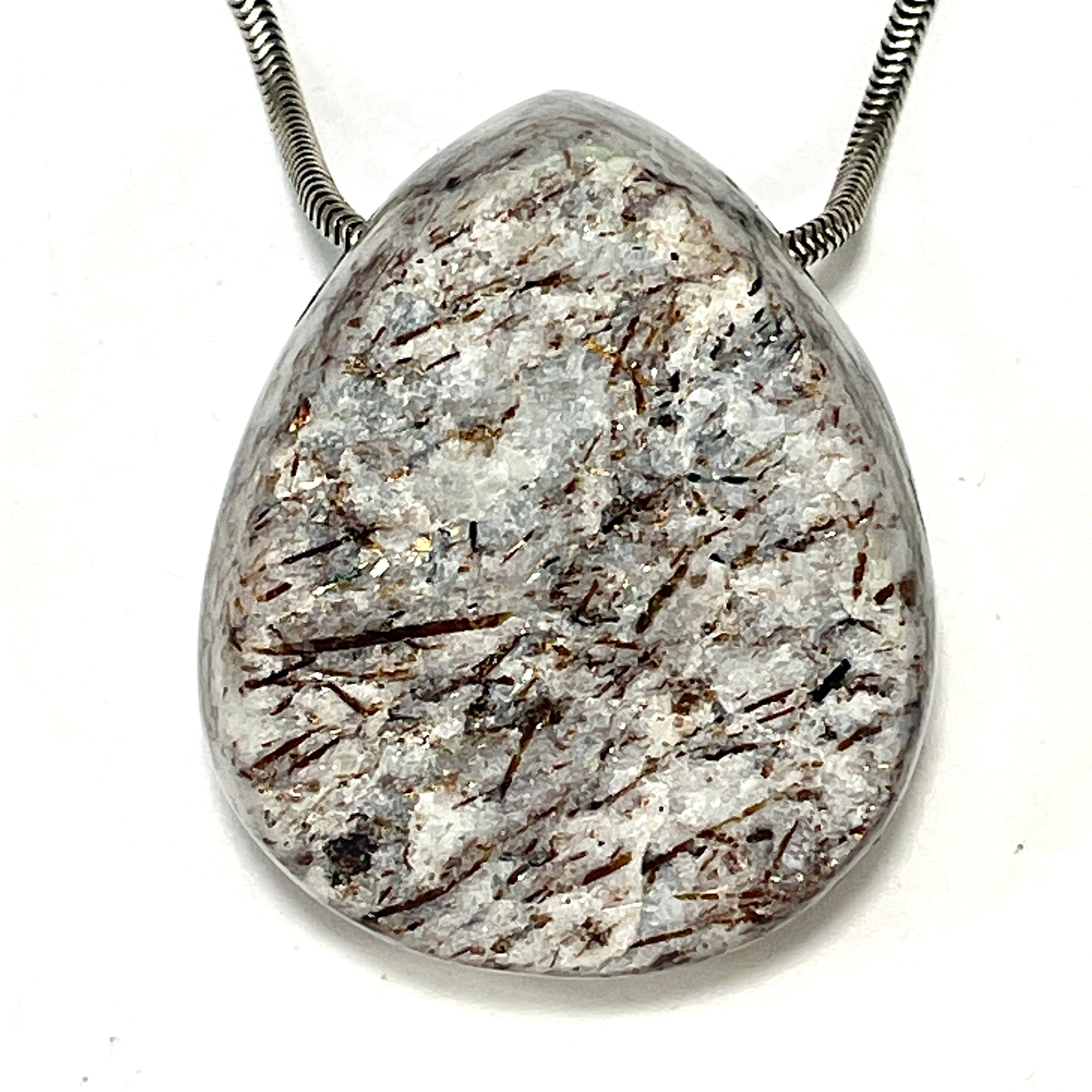 DVH Astrophyllite Fireworks 2 Natural Face Bead Pendant Russia 39x22x15mm (6624) - DVHdesigns