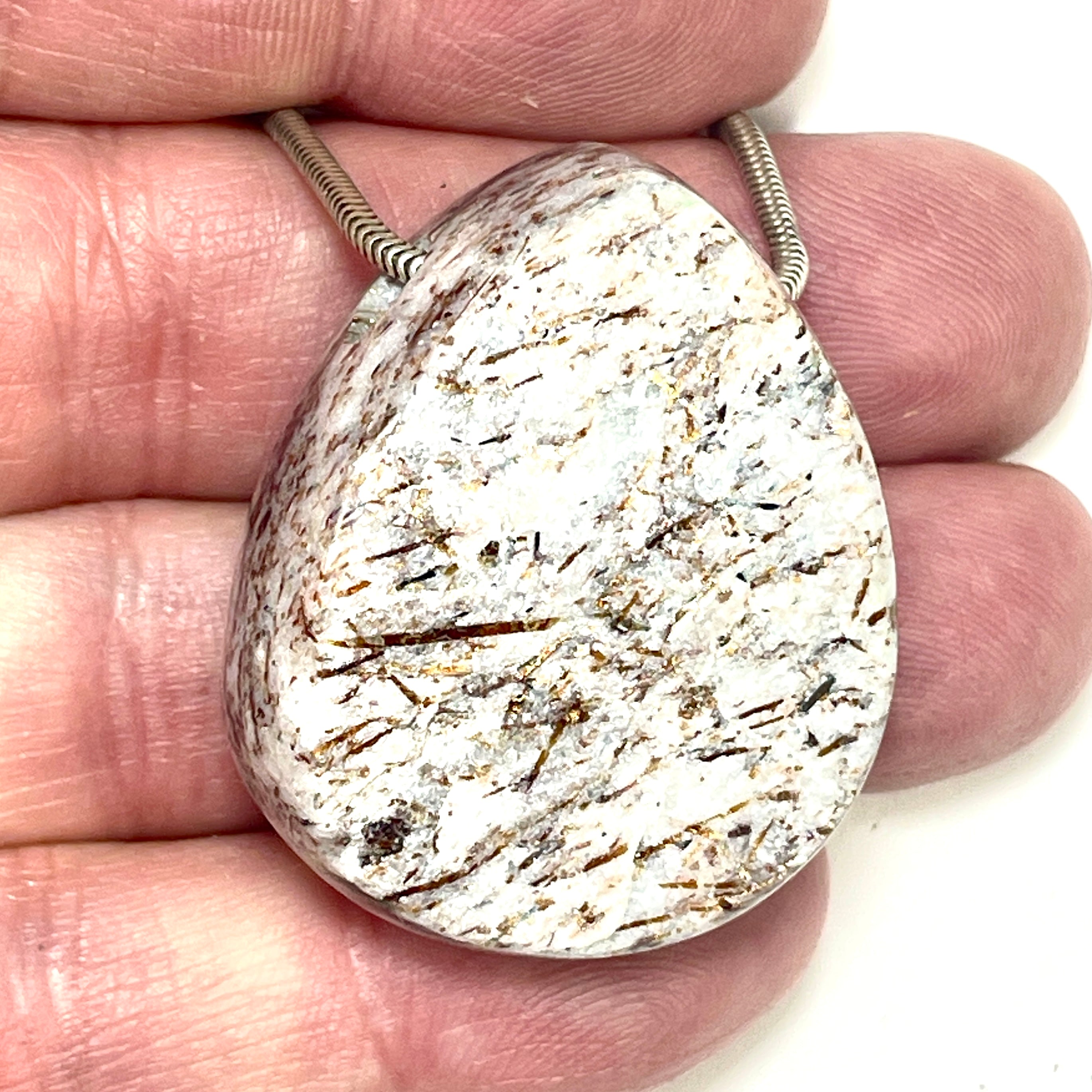 DVH Astrophyllite Fireworks 2 Natural Face Bead Pendant Russia 39x22x15mm (6624) - DVHdesigns