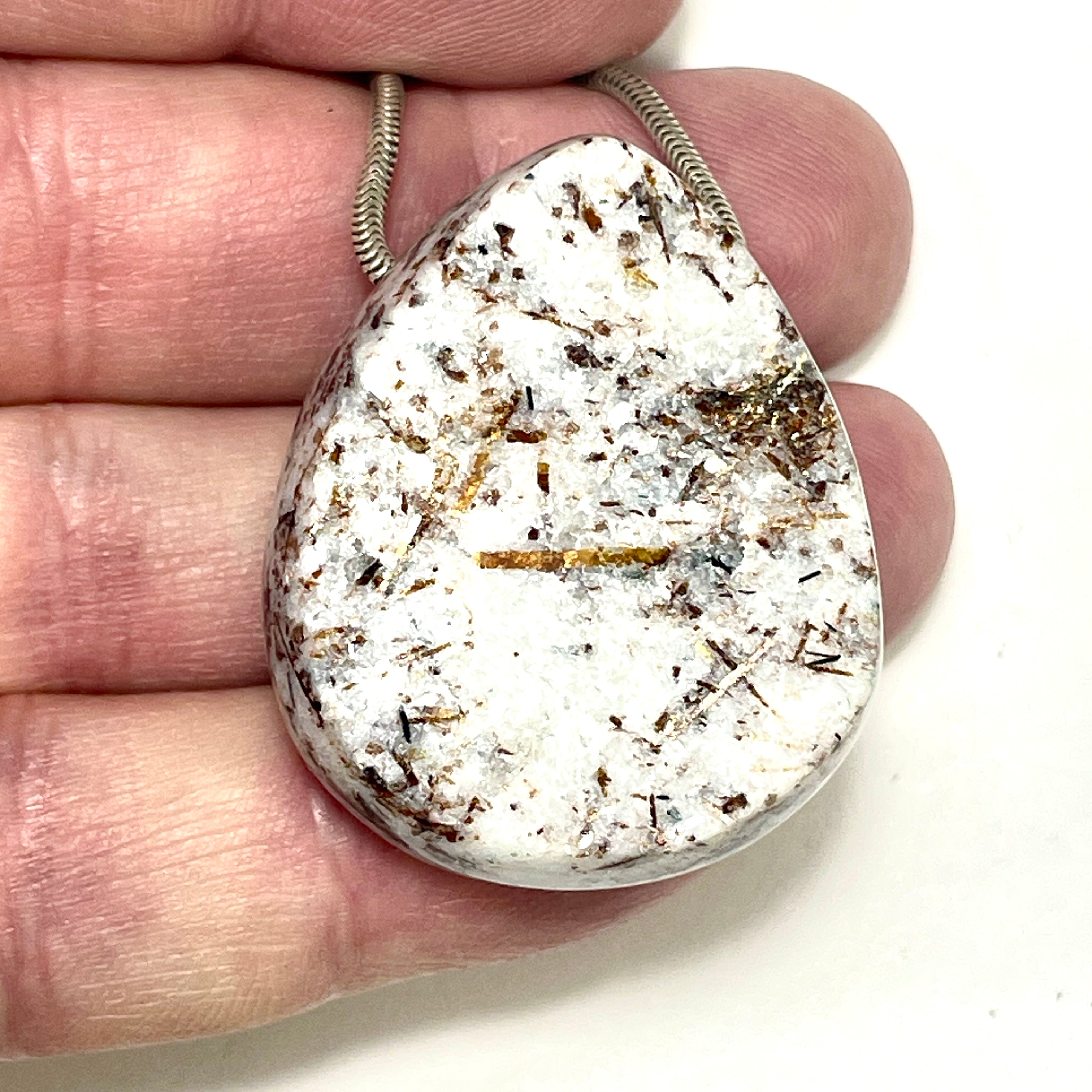 DVH Astrophyllite Fireworks 2 Natural Face Bead Pendant Russia 39x22x15mm (6624) - DVHdesigns