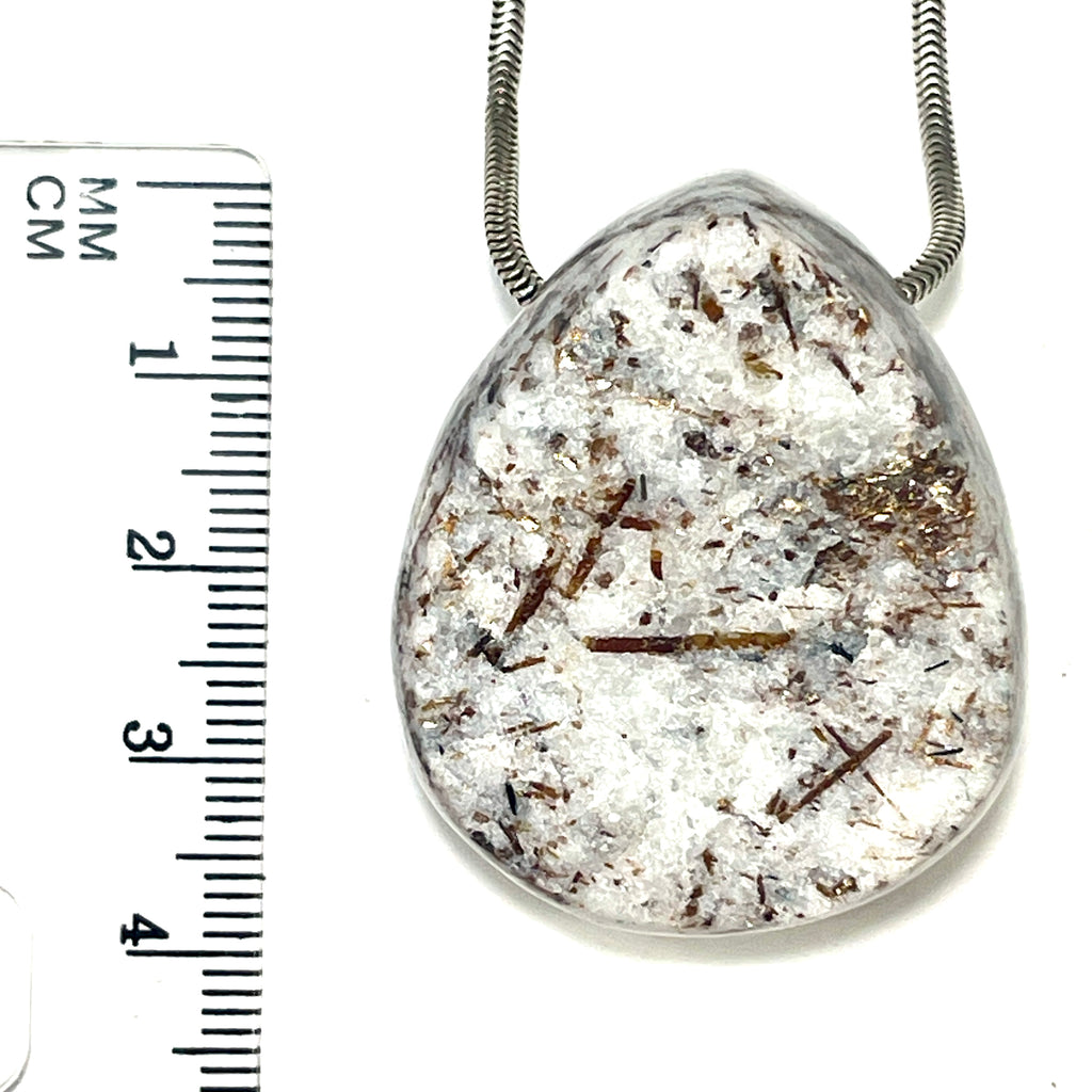 DVH Astrophyllite Fireworks 2 Natural Face Bead Pendant Russia 39x22x15mm (6624) - DVHdesigns