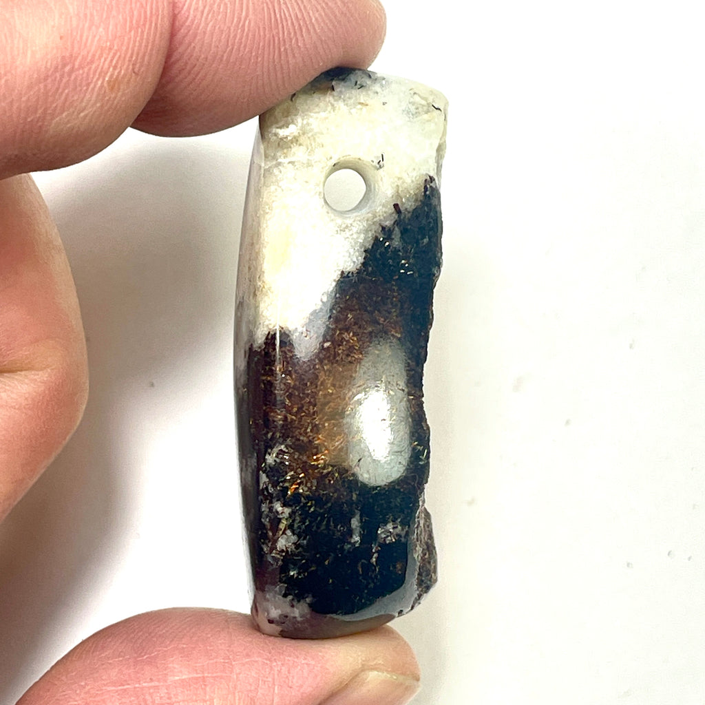 DVH Astrophyllite Fireworks Stone Natural Face Bead Pendant Russia 47x26x15mm (6625) - DVHdesigns