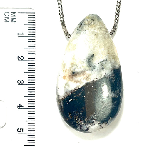 DVH Astrophyllite Fireworks Stone Natural Face Bead Pendant Russia 47x26x15mm (6625) - DVHdesigns