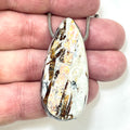DVH Astrophyllite Fireworks Stone Natural Face Bead Pendant Russia 50x23x12mm (6627)