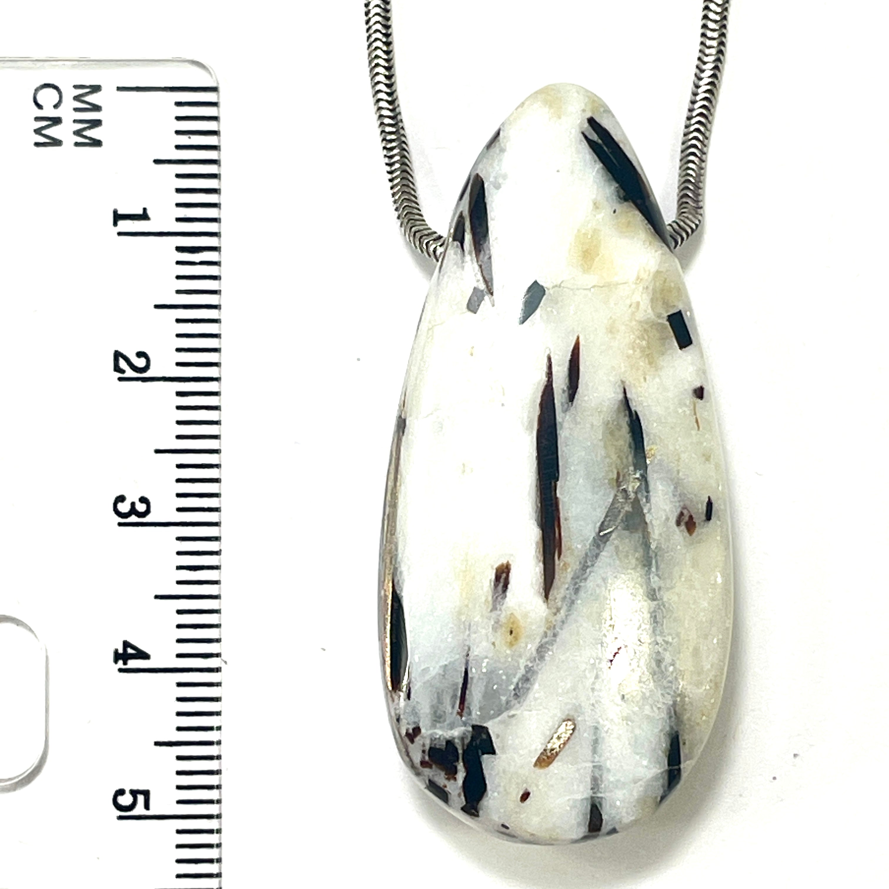 DVH Astrophyllite Fireworks Stone Natural Face Bead Pendant Russia 50x23x12mm (6627)