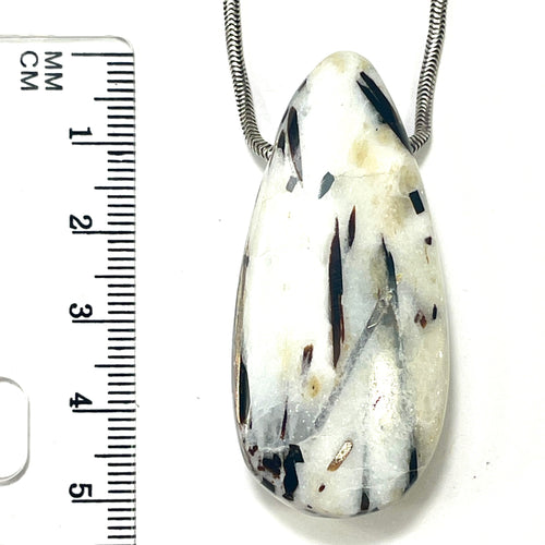 DVH Astrophyllite Fireworks Stone Natural Face Bead Pendant Russia 50x23x12mm (6627) - DVHdesigns