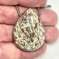 DVH Astrophyllite Fireworks Stone Natural Face Bead Pendant Russia 36x28x14mm (6628) - DVHdesigns