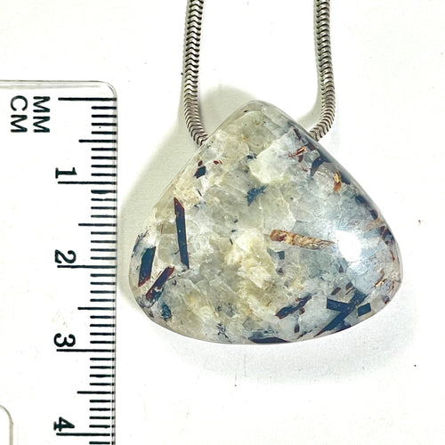 DVH Astrophyllite Fireworks Stone Natural Face Bead Pendant Russia 28x31x13mm (6808) - DVHdesigns