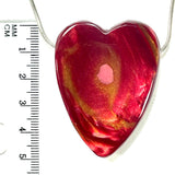 DVH Red Bowlerite Heart Bead Recycled Bowling Ball Pendant 50x38x12mm (6213)