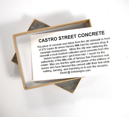 10g Castro Concrete Gay Pride Relic from Sidewalk of Harvey Milk Camera Shop (5698) - DVHdesigns