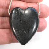 DVH Tennessee Coal Heart Bead Pendant American Shungite 42x33x13mm (4937)