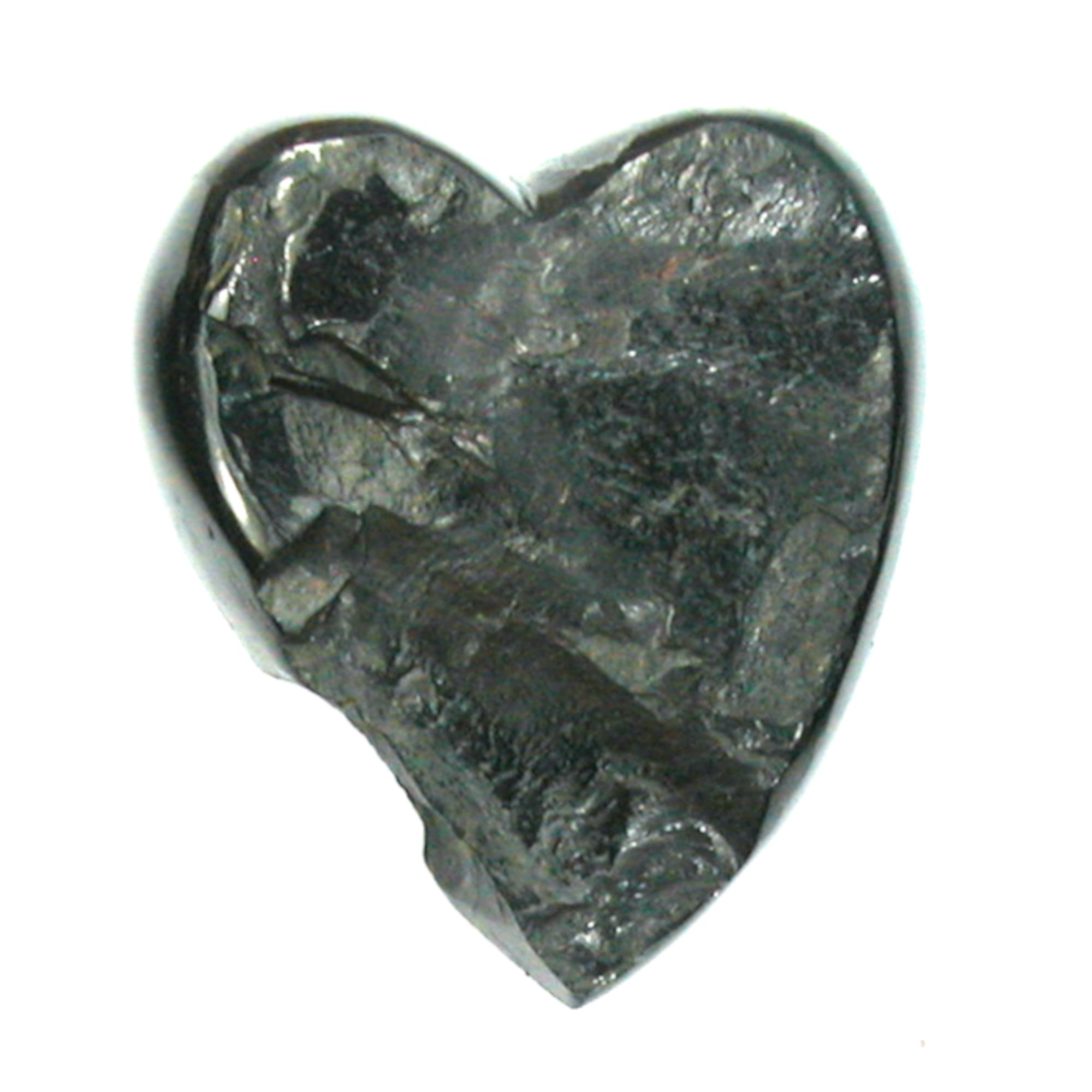 DVH 1.8oz American Shungite Bituminous Coal Heart Fossil Fuel Climate Grief Healing Crystal (5623) - DVHdesigns