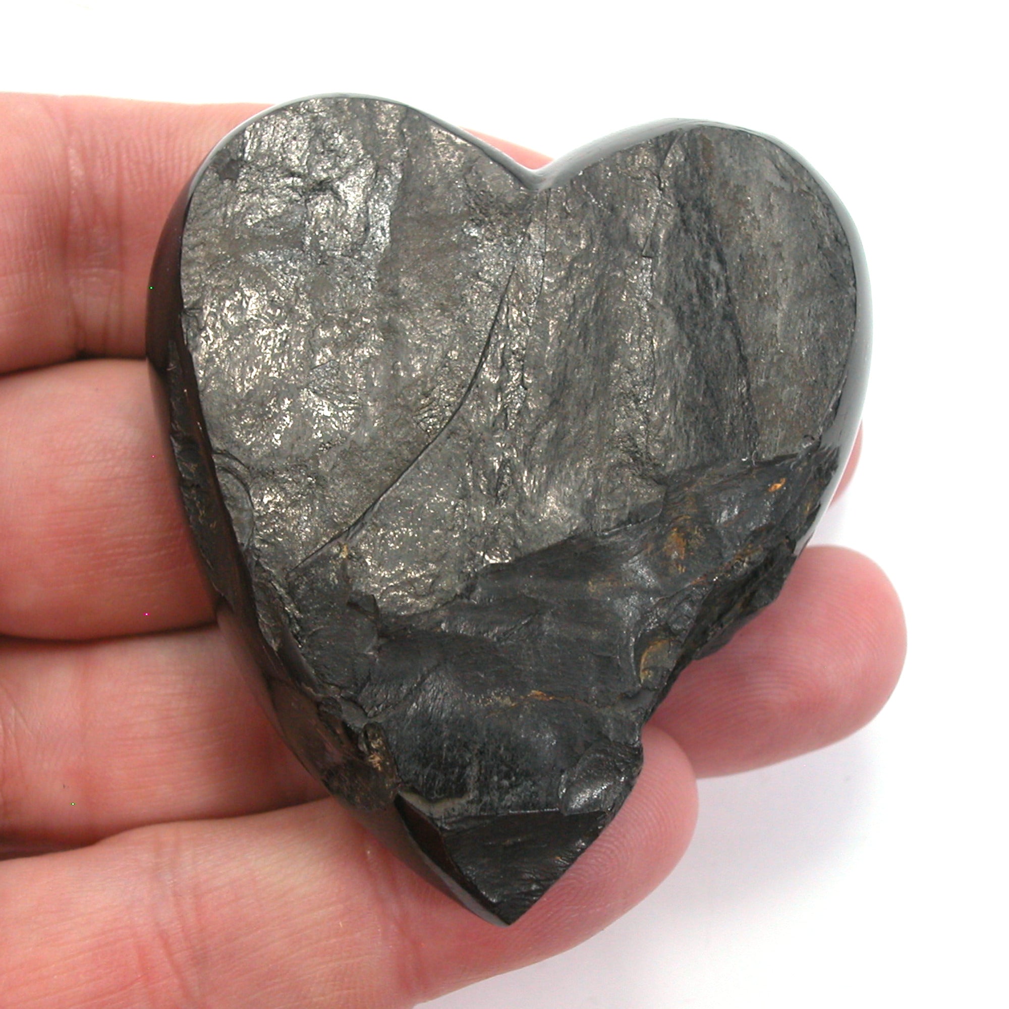 DVH 1.8oz American Shungite Bituminous Coal Heart Fossil Fuel Climate Grief Healing Crystal (5623) - DVHdesigns