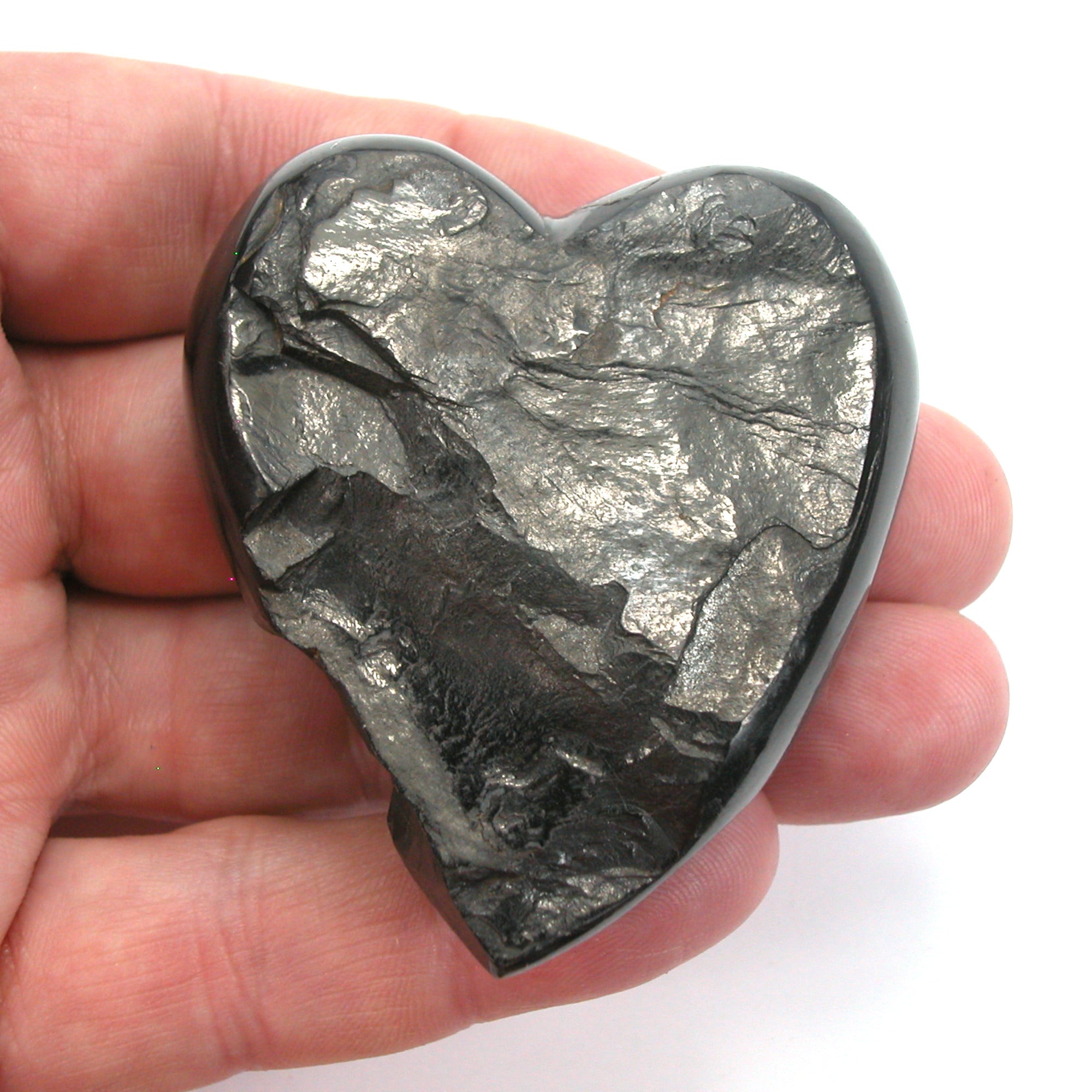 DVH 1.8oz American Shungite Bituminous Coal Heart Fossil Fuel Climate Grief Healing Crystal (5623) - DVHdesigns