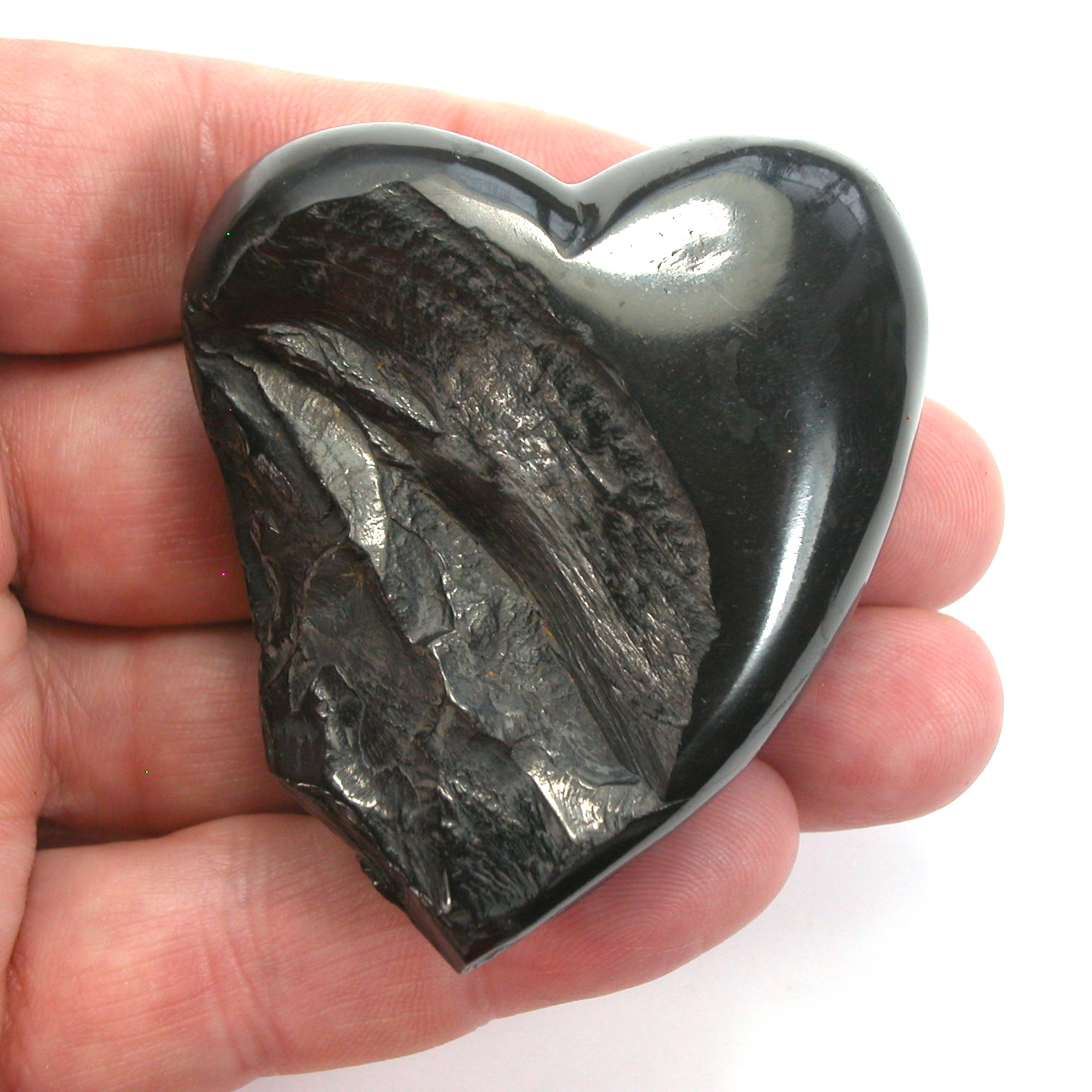 DVH 1.4oz American Shungite Bituminous Coal Heart Fossil Fuel Climate Grief Healing Crystal (5626) - DVHdesigns
