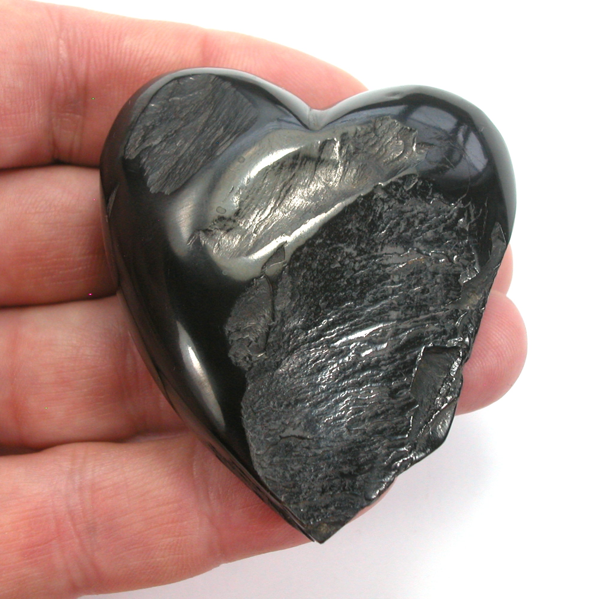 DVH 1.4oz American Shungite Bituminous Coal Heart Fossil Fuel Climate Grief Healing Crystal (5626) - DVHdesigns
