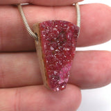 DVH Drusy Cobalto Calcite Bead Pendant Pink Druzy 28x17x11mm (5592)