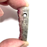 DVH Cobalto Calcite Heart Bead Pendant Pink Druzy Congo 37x28x12mm (6056)