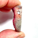 DVH Cobalto Calcite Heart Bead Pendant Pink Druzy Congo 33x26x11mm (6057)