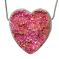 DVH Cobalto Calcite Heart Bead Pendant Pink Druzy Congo 52x48x15mm (6324) - DVHdesigns