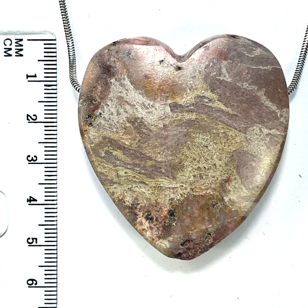DVH Cobalto Calcite Heart Bead Pendant Pink Druzy Congo 52x48x15mm (6324) - DVHdesigns