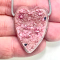 DVH Cobalto Calcite Heart Bead Pendant Pink Druzy Congo 35x26x13mm (6326) - DVHdesigns