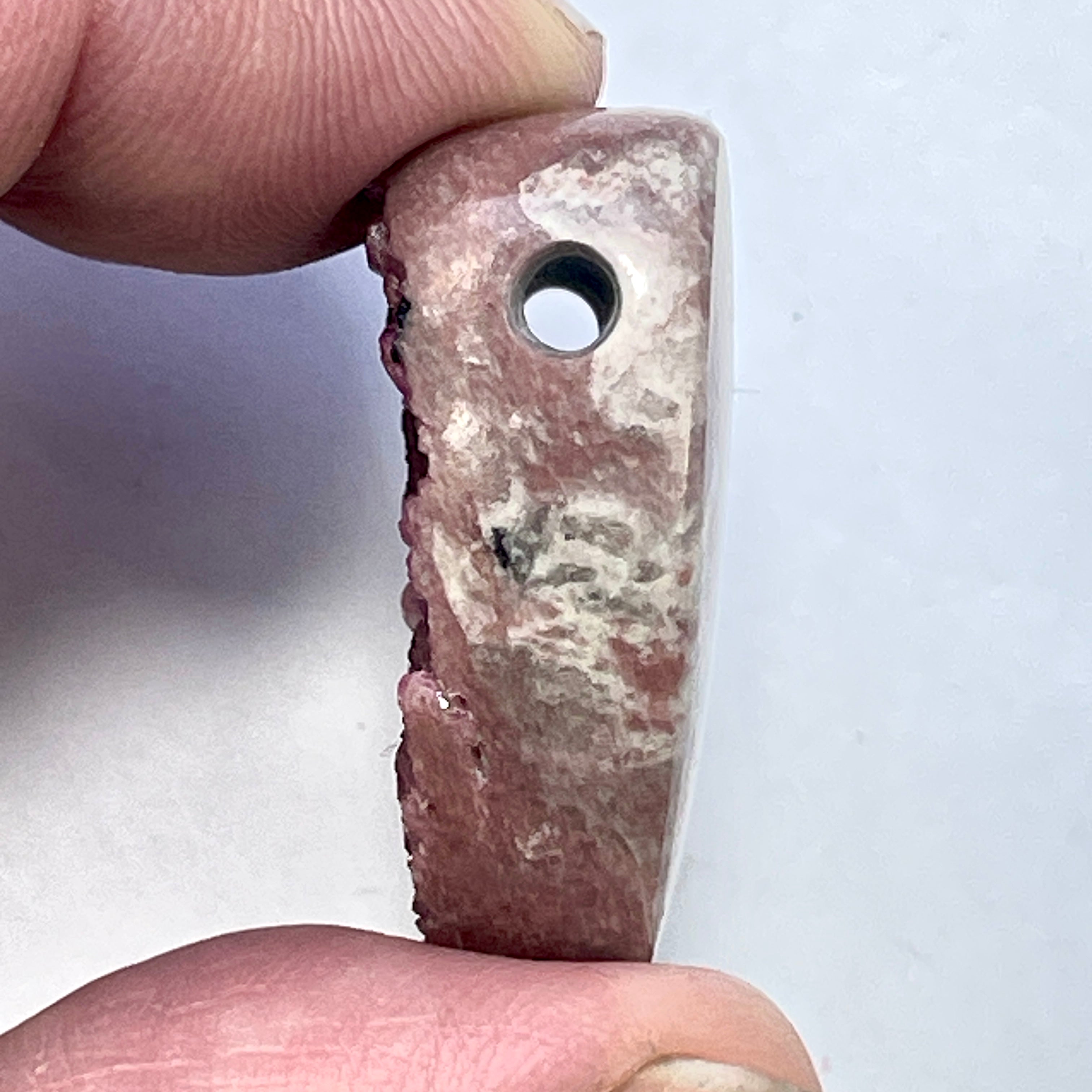 DVH Cobalto Calcite Heart Bead Pendant Pink Druzy Congo 35x26x13mm (6326) - DVHdesigns