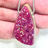 DVH Cobalto Calcite Freeform Bead Pendant Pink Druzy Congo 38x21x13mm (6327) - DVHdesigns