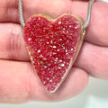 DVH Cobalto Calcite Heart Bead Pendant Pink Druzy Congo 33x25x13mm (6405) - DVHdesigns
