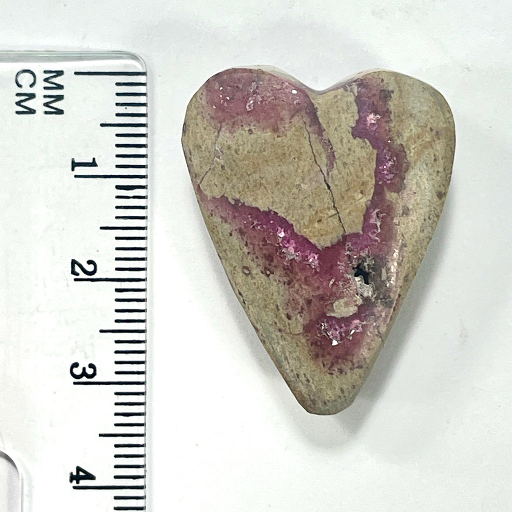 DVH Cobalto Calcite Heart Bead Pendant Pink Druzy Congo 33x25x13mm (6405) - DVHdesigns