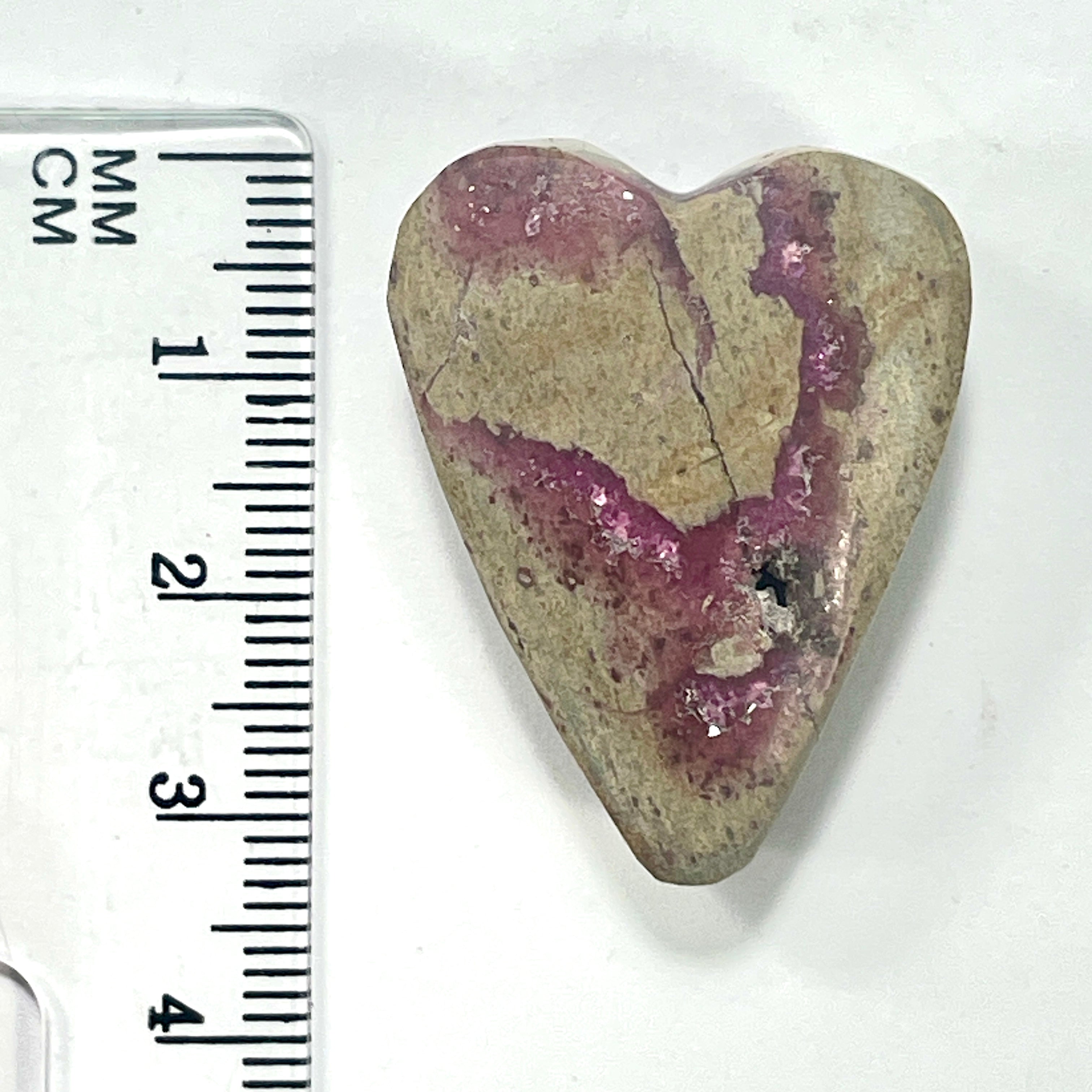 DVH Cobalto Calcite Heart Bead Pendant Pink Druzy Congo 33x25x13mm (6405) - DVHdesigns