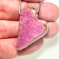 DVH Cobalto Calcite Heart Bead Pendant Pink Druzy Congo  38x26x11mm (6406) - DVHdesigns