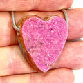 DVH Cobalto Calcite Heart Bead Pendant Pink Druzy Congo 32x27x12mm (6723) - DVHdesigns